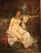 Gustave Courbet Bather Sleeping by a Brook France oil painting artist